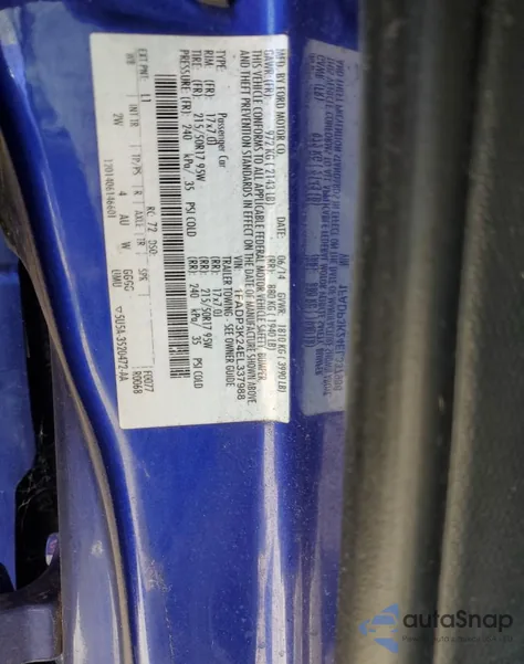 2014 Ford Focus Se z USA, uszkodzony, nr VIN 1FADP3K24EL337988